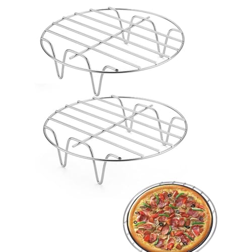Luftfritteusen-Gestell 17,5 Cm, 2 Stück Abkühlgitter Rund, Heißluftfritteuse Gestell, Edelstahl Kuchengitter Backgitter Set, Airfryer Grillpfanne Grillrost, Luftfritteusen, Rund Kochständer Zum Backen Luftfritteusen-Gestell 17,5 Cm, 2 Stück Abkühlgitter Rund, Heißluftfritteuse Gestell, Edelstahl Kuchengitter Backgitter Set, Airfryer Grillpfanne Grillrost, Luftfritteusen, Rund Kochständer Zum Backen von Adsfvs