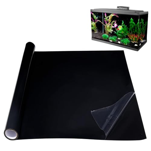 Schwarzer Statisch Haftender Aquariumhintergrund, 30 X 200CM Aquarium Folie Rückwand, Hochwertig Statisch Haftend Schwarzer Hintergrund, AquariumAufkleber-Hintergrund, Aquarium Rückwand Für Aquarien von Adsfvs