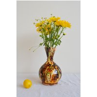 19. Jahrhundert Antike Bunte Glasierte Ton Vase von AdultGraduate