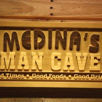 Wpa0154 Name Personalisierte Mann-Höhle Sternen-Dekoration Holzschild Aus Holz Graviert von AdvProHandMade