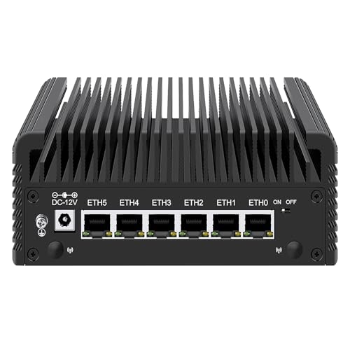 AdvanElink Micro Firewall Appliance InteI Core 3 N355 (Upgrade N305), 8GB DDR5 128GB SSD, lüfterloser Mini-PC-Router, 6 x 2.5GbE i226-V LAN, TPM2.0 von AdvanElink
