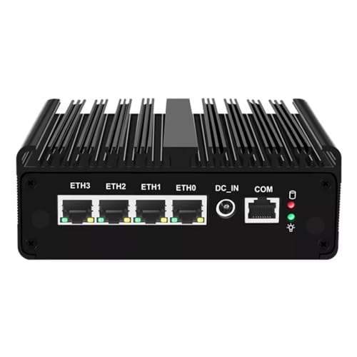 AdvanElink Micro Firewall N150 (Upgraded N100), Quad Cores Low-Power Fanless Mini PC, 4 x 2.5GbE i226 LAN, RJ45 COM, 16GB DDR5 256GB SSD, WiFi/4G/3G SIM Slot von AdvanElink