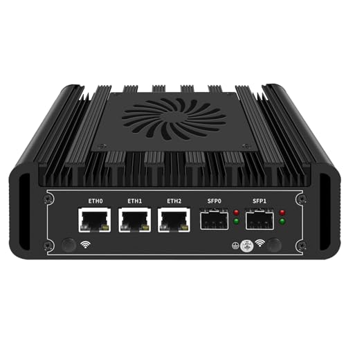 AdvanElink Micro Firewall Mini PC N305, 8 Cores Low-Power Prozessor, 2 x 10G SFP, 3 x 2.5GbE i226-V LAN, 32GB DDR5 512GB SSD, integrierter Lüfter von AdvanElink