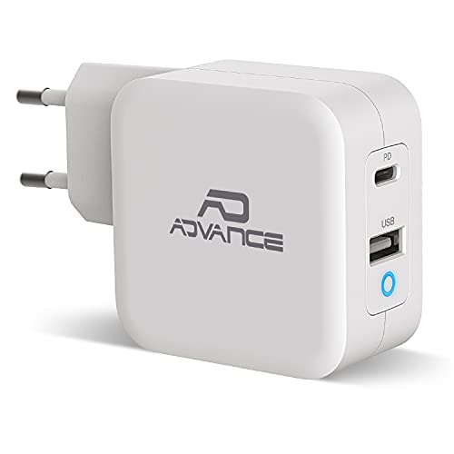 Advance Ladegerät, USB-C + USB Typ A, 65 W (Weiß) von Advance