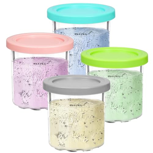 Eisbehälter-Set für Eismaschinen, 4 Stück in verschiedenen Farben, BPA-frei von Advantez