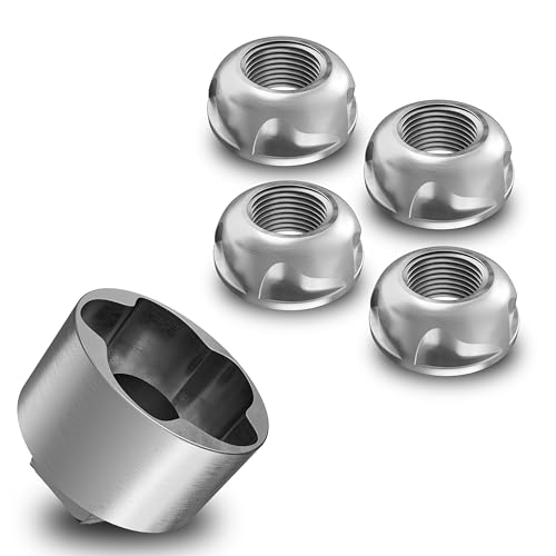 4+1 Anti-Diebstahl Muttern diebstahlhemmende Sicherheitsmutter Mutternschloss Diebstahlschutz Diebstahlsicherung M6 M8 M10 M12 Edelstahl (M12, 4 Muttern 1 Schloss) von Adventure Xperience