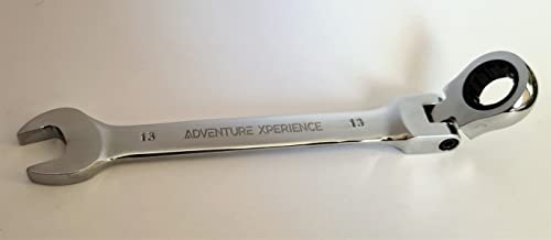 Adventure Xperience Ringratschenschlüssel flexibler Kopf 13 mm Maulschlüssel Ringratsche flexibel Gelenkkopf von Adventure Xperience