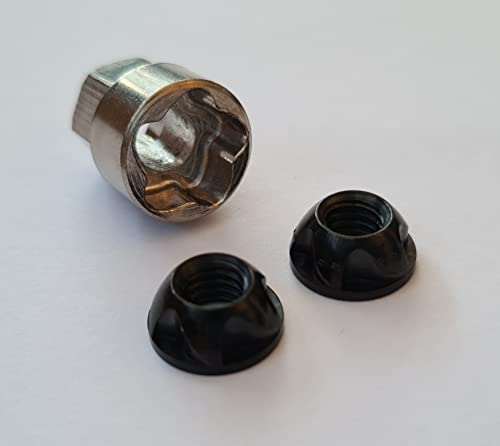 Adventure Xperience schwarze Anti-Diebstahl Muttern diebstahlhemmende Sicherheitsmutter M6 M8 Edelstahl SCHWARZ (M6, 2 Muttern 1 Nuss) von Adventure Xperience