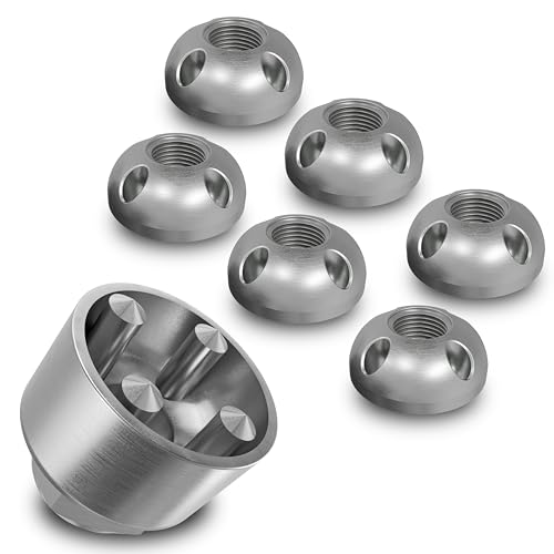 Edelstahl Anti-Diebstahl Muttern M6 M8 M10 M12 V2A diebstahlhemmende Sicherheitsmutter V2A Mutternschloss Diebstahlschutz Diebstahlsicherung 4-LOCH (6 Muttern 1 Nuss, M12) von Adventure Xperience