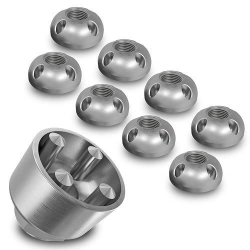 Edelstahl Anti-Diebstahl Muttern M6 M8 M10 M12 V2A diebstahlhemmende Sicherheitsmutter V2A Mutternschloss Diebstahlschutz Diebstahlsicherung 4-LOCH (8 Muttern 1 Nuss, M10) von Adventure Xperience