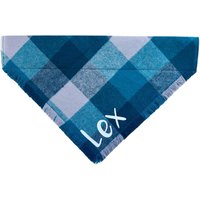 Blau Flanell Kariertes Hunde Bandana Halsband, Bandana Mit Namen von AdventureTails
