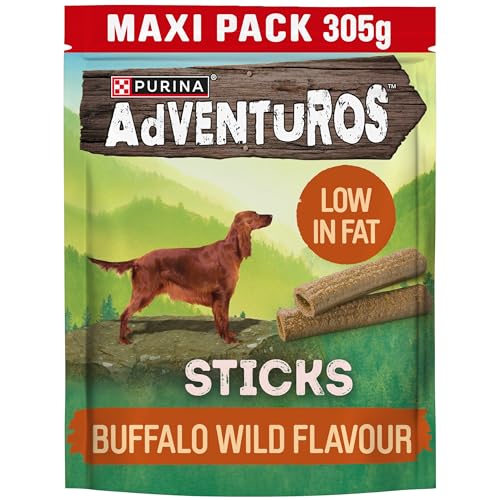 PURINA AdVENTuROS Sticks Hundeleckerli mit wildem Büffelgeschmack, 5er Pack (5 x 305g) von Adventuros