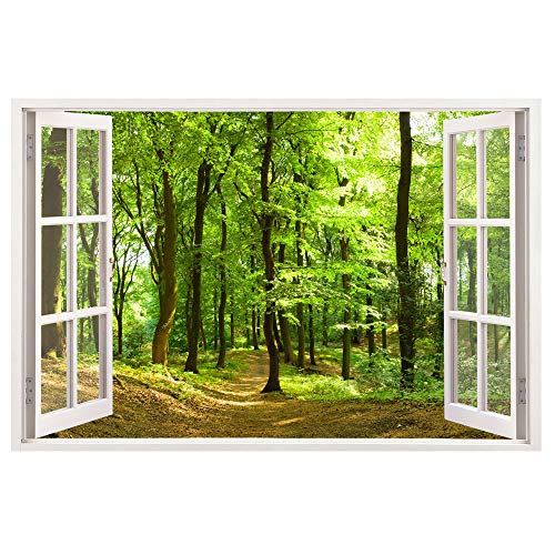 Leinwandbild mit Fensterblick – Wald 120 x 80 cm - Keilrahmen mit Druck von Advertising & Displays Werbecenter Berlin GmbH