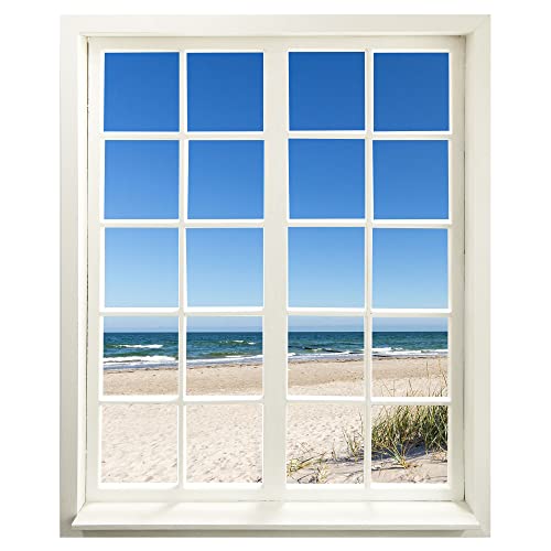 Wandtattoo - Fenster mit Aussicht "Ostsee Strand" 66 x 80 cm (BxH) - Wandaufkleber - Wandsticker von Advertising & Displays Werbecenter Berlin GmbH