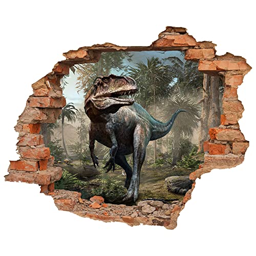 Wandtattoo - Wanddurchbruch mit Aussicht auf "Acrocanthosaurus" 90 x 74 cm (BxH) - Wandsticker von Advertising & Displays Werbecenter Berlin GmbH
