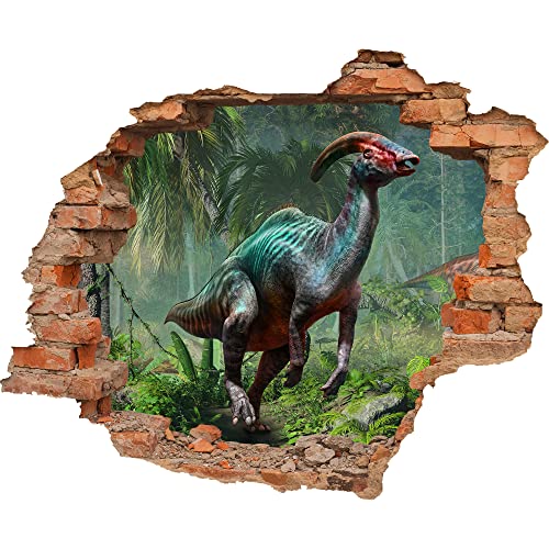 Wandtattoo - Wanddurchbruch mit Aussicht auf "Parasaurolophus" 90 x 74 cm (BxH) - Wandsticker von Advertising & Displays Werbecenter Berlin GmbH