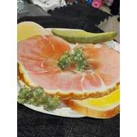 1940's Ham Scheibe Und Butter Toast Poster - Die Cut Soda Brunnen Schild Alt & Original von AdvertisingCollector