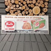 1960Er Jahre Country Belle Farmers Finest Ice Cream Schild Poster Original Vintage - Alter Soda Brunnen von AdvertisingCollector