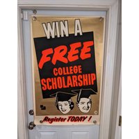 Großes Original 1960 Win A College Scholarship Poster - Vintage Tankstellenschild von AdvertisingCollector