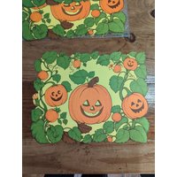 Nos Old 1970Er 80Er Kürbis Patch Halloween Tischset - Alt Original von AdvertisingCollector