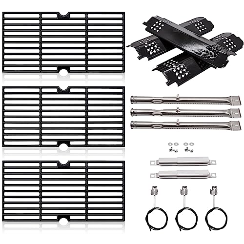 Adviace Grill Ersatzteile für Charbroil Gas2Coal 463340516, 463370519, 463370516, 463336818, 463341918, 463370518, Gusseisen Grillroste, Brenner, Hitzeschild, Crossover Rohre, Zünder. von Adviace