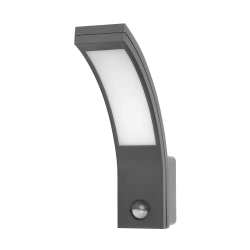 Adviti Piryt Modern Aussenlampe mit Bewegungsmelder 66 x 188x 250 mm 800lm 4000K IP54 (Grau) von Adviti