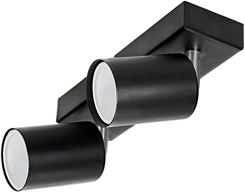 Advitit DOA SP 2 Strahler Deckenleuchte und Wandleuchte Spot GU10 max 2x 50 W IP20 (Glühbirne separat gekauft) (Schwarz) von Adviti