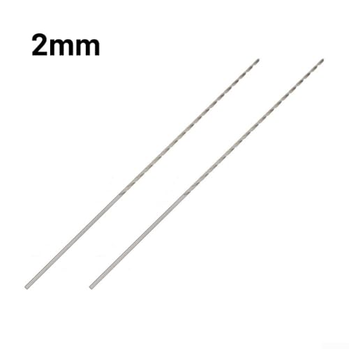 300 mm extra langes HSS-Bohrer-Set, 2-teilig, für Holz, Kunststoff und Aluminium, für professionelle Bohranwendungen (2 mm) von Advokingtap