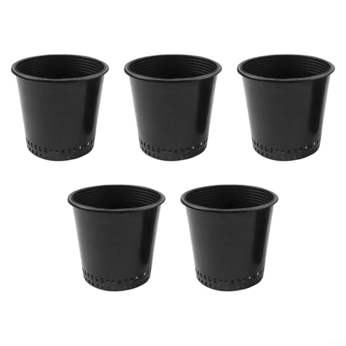 5 Stück Kunststoff-Pflanztöpfe mit Netzboden für hervorragende Drainage und Luftstrom für verschiedene Innen- und Außenpflanzen von Advokingtap