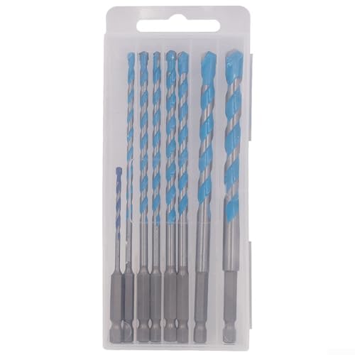 8-teiliges Betonbohrer-Set für elektrische Bohrer, 6 mm Sechskantschaft, Hartmetallspitzen für präzises Bohren auf Beton, Ziegel, Fliesen, Holz und Metall von Advokingtap