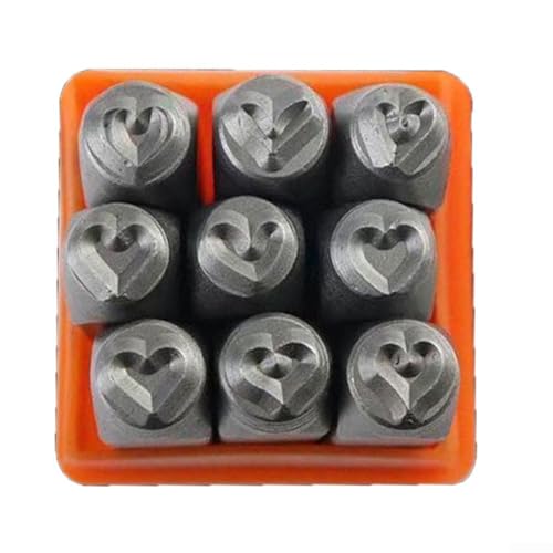9-teiliges Metall-Stempel-Set in Herzform, für langlebige Herstellung von einzigartigem Schmuck und DIY-Projekten mit von Advokingtap