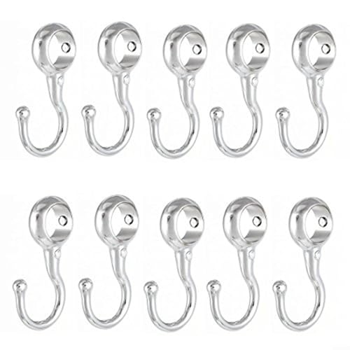 Advokingtap 10 bewegliche Edelstahl-Rohrhaken für Kleiderschränke, Schränke, Badezimmer, passend für Stangen bis zu 32 mm (22 mm) von Advokingtap