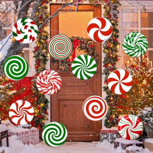 Advokingtap 24 Stück Weihnachtsschild-Dekorationen für den Außenbereich, doppelseitig, wasserdicht, PP-Ornamente für Hof, Garten oder Baum hängen (015) von Advokingtap