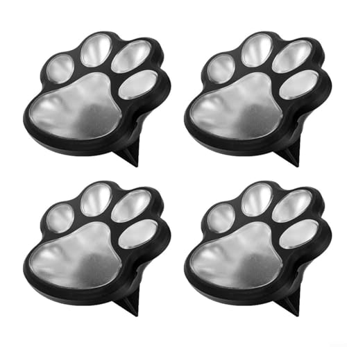 Advokingtap 4 x Solar-Pfoten-Gartenleuchten für den Außenbereich, Wegbeleuchtung, wasserdicht, LED-Erdspieße für Garten, Gehweg, Weg (farbiges Licht) von Advokingtap