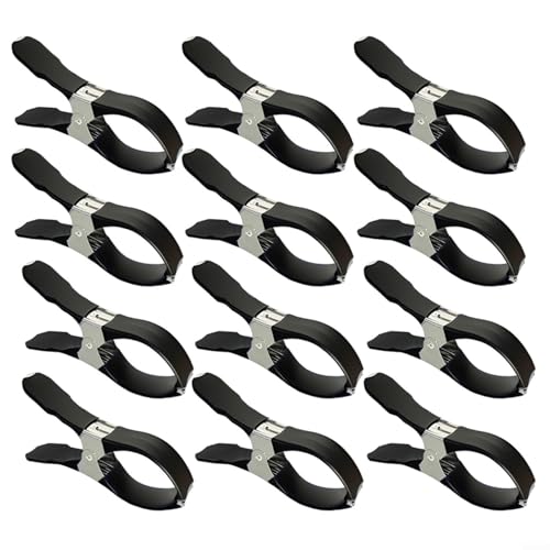 Advokingtap 6/12 Stück 11,9 cm Poolabdeckungs-Clips aus Edelstahl für oberirdische Schwimmbad-Winterabdeckung mit Schutzhülle (Schwarz 12) von Advokingtap