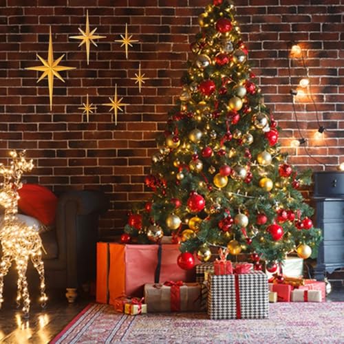 Advokingtap 6 Stück moderne Dekoration, Retro 3D Star Art Wandskulptur, Vintage himmlische Whimsigoth Heimdekoration (Gold) von Advokingtap