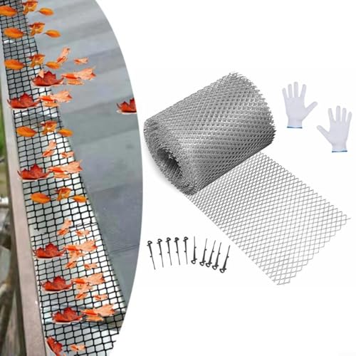 Advokingtap 6M Aluminium Dachrinnenschutz Anti-Verstopfung Bildschirm Drainage Grabenfilter mit Haken für Zuhause zum Schutz (127 mm) von Advokingtap
