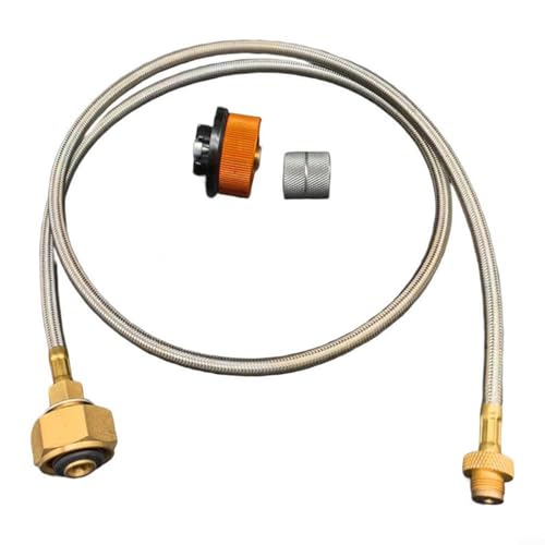 Advokingtap 70 cm Edelstahl-Propangasschlauch mit Anschlüssen, Gasflaschenadapter für Campingkocher und Outdoor-Grill von Advokingtap