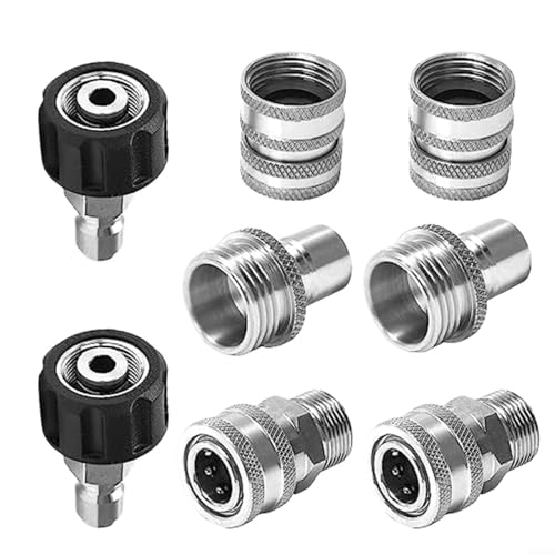 Advokingtap 8-teiliges Hochdruckreiniger-Schnellverbindungs-Set mit M22-14 Drehadapter und 5 Düsen, 5000 PSI Advokingtap 8-teiliges Hochdruckreiniger-Schnellverbindungs-Set mit M22-14 Drehadapter und 5 Düsen, 5000 PSI von Advokingtap