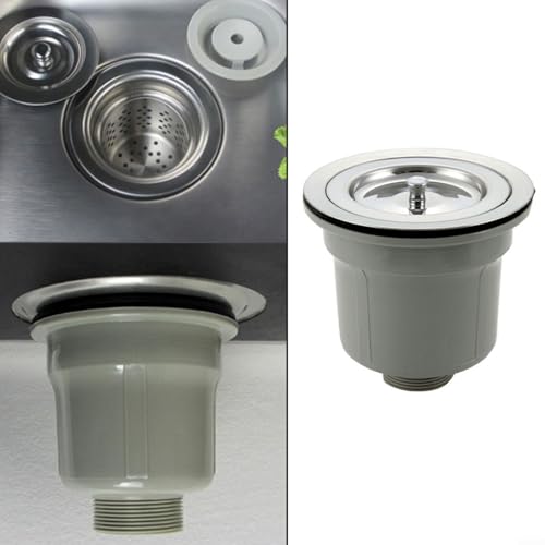 Advokingtap Abflusssieb für Küchenspüle, 140 mm, Edelstahl, mit PP-Basis, für Waschbecken von Advokingtap