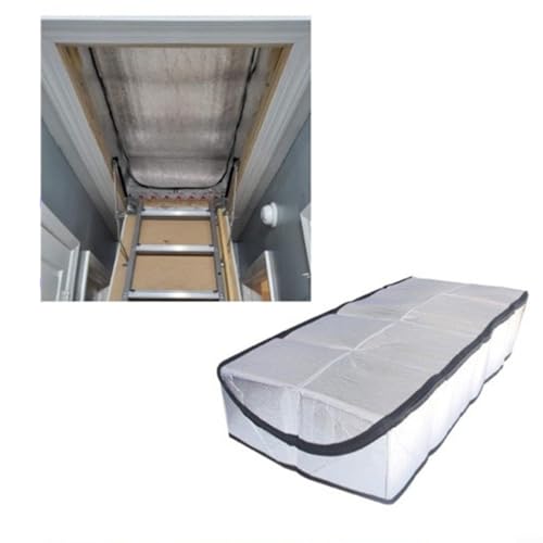 Advokingtap Dachbodentreppe aus Aluminiumfolie, energiesparend, isoliert, einfache Einrichtung, 138 x 64 x 28 cm Advokingtap Dachbodentreppe aus Aluminiumfolie, energiesparend, isoliert, einfache Einrichtung, 138 x 64 x 28 cm von Advokingtap