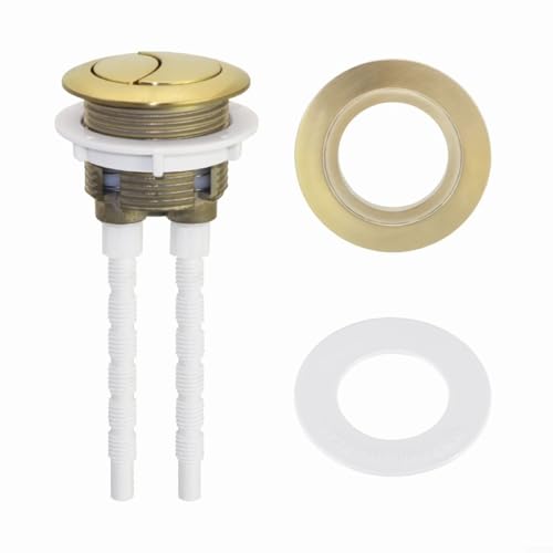 Advokingtap Doppelspülung WC-Tankknopf mit 38 mm, 48 mm, 58 mm Kompatibilität, wassersparender Kunststoff-Ersatz, einfache Selbstmontage (Gold) von Advokingtap