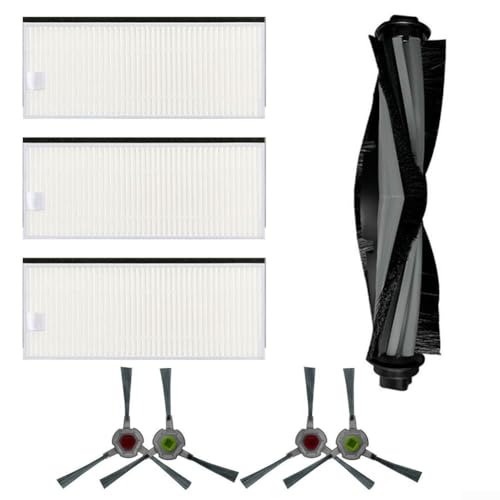 Advokingtap Ersatzteil-Set für Deebot für OZMO U2 DGN22 U2 Pro Roboter-Staubsaugerzubehör-Set mit 1 Rollenbürste, 3 Filtern, 4 Seitenbürsten von Advokingtap