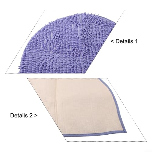 Advokingtap Halbrunder Chenille-Badematte, rutschfest, saugfähig, für Badezimmer, Duschvorleger, Innenbereich, Bodenteppich, 40 x 60 cm (grau) von Advokingtap