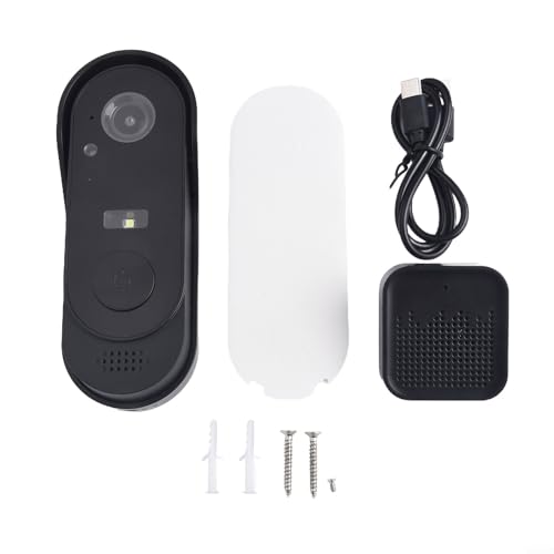 Advokingtap Kabellose Smart Video Türklingel mit Zwei-Wege-Gegensprechanlage, PIR-Bewegungssensor, KI-Personenerkennung, IP65 wetterfest für Haussicherheit von Advokingtap