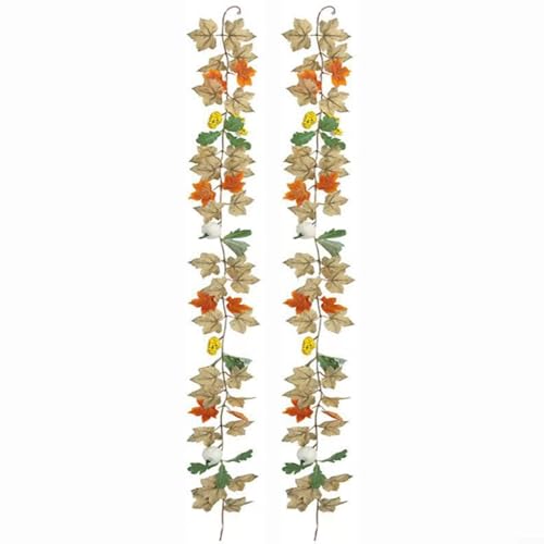 Advokingtap Künstliche Herbst-Ahornblatt-Girlande für Wand, Tür oder Fenster, Seiden-Herbstblätter für Zuhause oder Thanksgiving (2-014) von Advokingtap