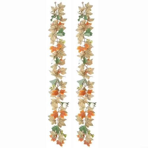 Advokingtap Künstliche Herbst-Ahornblatt-Girlande für Wand, Tür oder Fenster, Seiden-Herbstblätter für Zuhause oder Thanksgiving (36-017) von Advokingtap