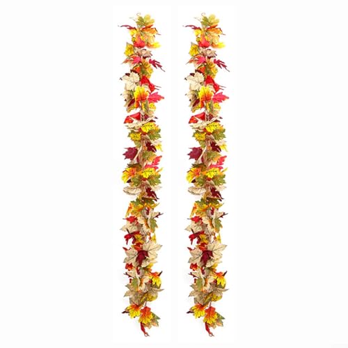 Advokingtap Künstliche Herbst-Ahornblatt-Girlande für Wand, Tür oder Fenster, Seiden-Herbstblätter für Zuhause oder Thanksgiving (36–104) von Advokingtap