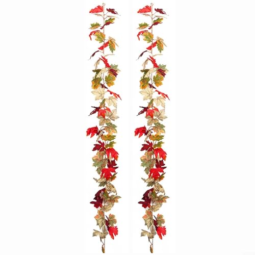 Advokingtap Künstliche Herbst-Ahornblatt-Girlande für Wand, Tür oder Fenster, Seiden-Herbstblätter für Zuhause oder Thanksgiving (36–80) von Advokingtap