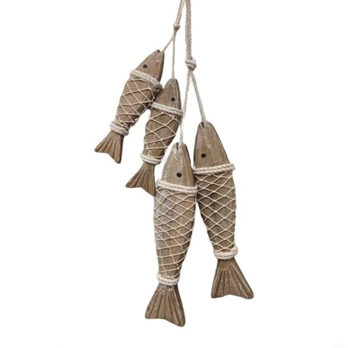 Advokingtap Maritime Wanddekoration aus Holz, Fischgräten für Wand, Tür, Strand-Thema, Garten, Büro, Heimdekoration (beige) von Advokingtap